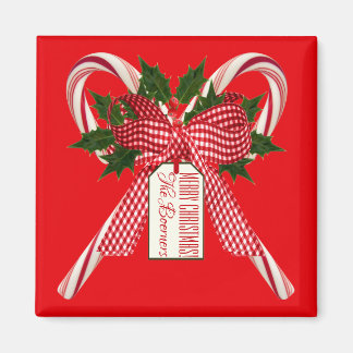 Sucre de canne Bouquet voeux de Noël Magnet