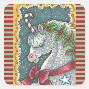 SUCRE DE CANNE CHRISTMAS UNICORN, STICKERS EN PONY