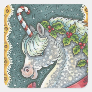 SUCRE DE CANNE CHRISTMAS UNICORN, STICKERS EN PONY