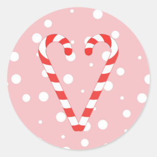 Sucre de canne Coeur Noël Classic Sticker rond
