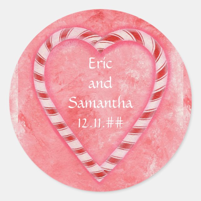 Sucre de canne Coeur rose Enregistrer Stickers Dat (Devant)