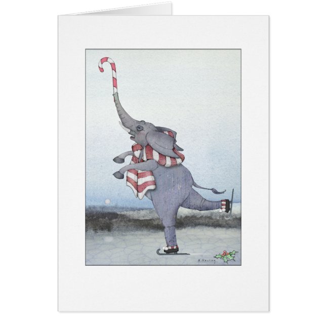 Sucre de canne de Noël Patinage Eléphant (Devant)