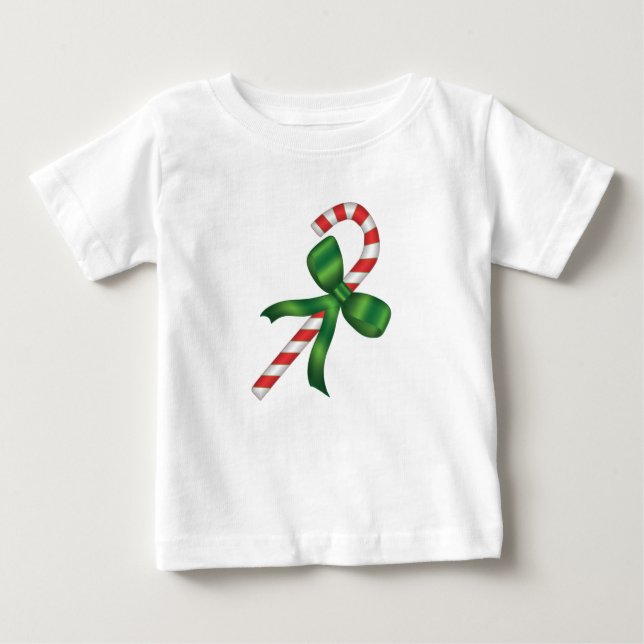 Sucre de canne Green Bow Fêtes de Noël T-Shirts (Devant)