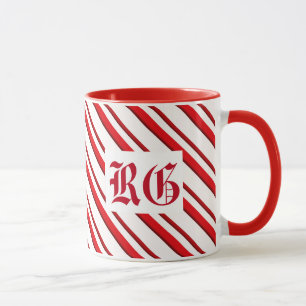 Sucre de canne, Monogramme Mug rouge et blanc