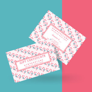 Sucre de canne Motif rose Noël Certificat cadeau d