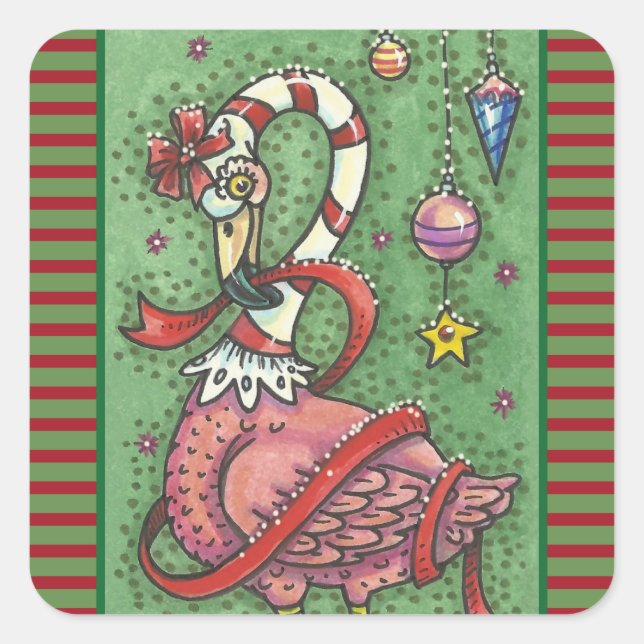 SUCRE DE CANNE PINK FLAMANT ROSE CHRISTMAS STICKER (Devant)