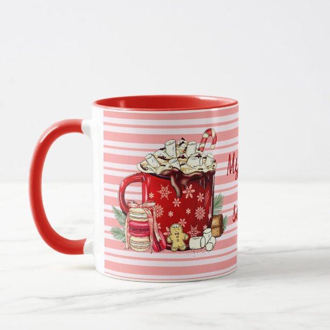 Sucre de Noël Traits café Mug (Gauche)