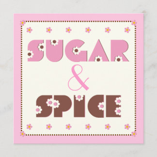Sucre & épices bébé fille douche invitation