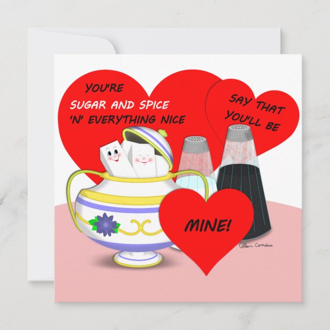 Sucre et Épice - Art de carte de la Saint-Valentin (Devant)