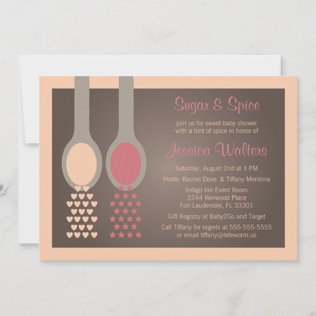 Sucre et épice Baby Shower Invitations (Devant)