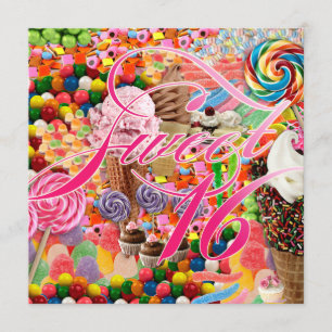 Sucré Invitation de 16 fêtes rose