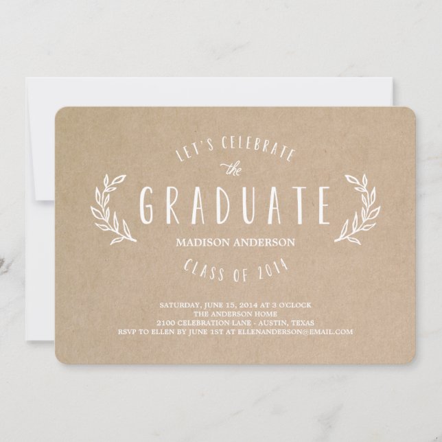 Sucre Wreath| Invitation de diplômes (Devant)