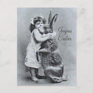 Sucrerie géante de fille de lapin de carte postale