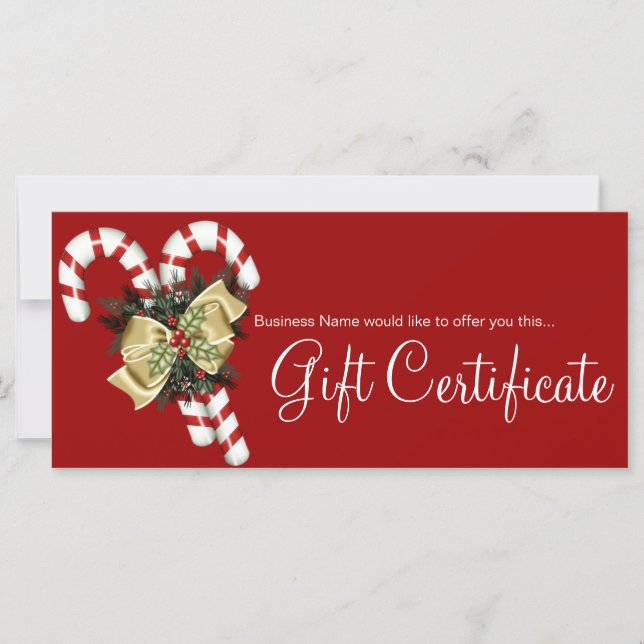 Sucres de canne de certificat-cadeau de l'entrepri (Devant)