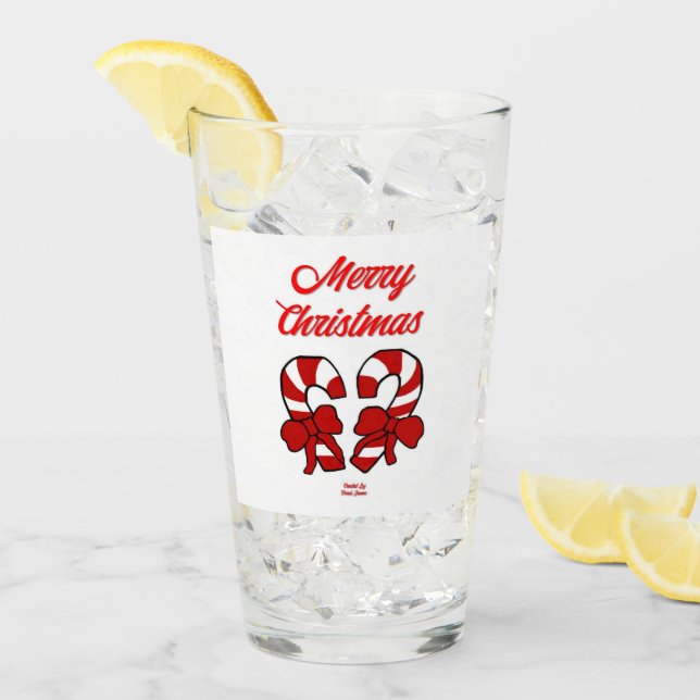 Sucres de canne de Noël Tumbler en verre (Devant glace)
