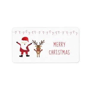 Sucres de canne du Père Noël Reindeer Étiquette ro