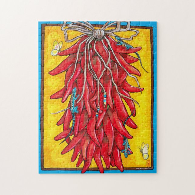 Sud-Ouest Chili Pepper Ristra Lizard Puzzle (Vertical)