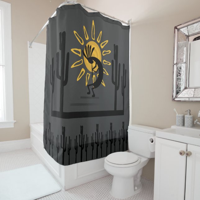 Sud-ouest Kokopelli Gold Sun Douche rideau (En situation)