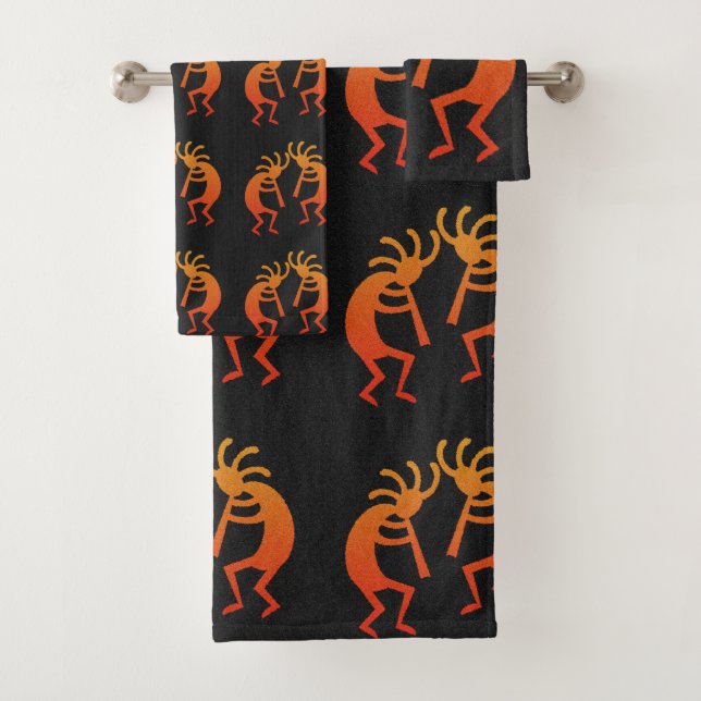 Sud-Ouest Kokopelli Motif Orange Et Noir (En situation)