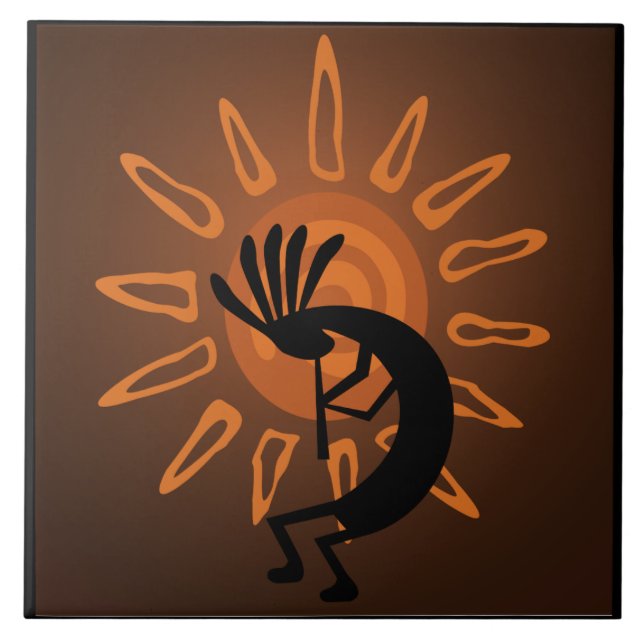 Sud-Ouest Kokopelli Sun Rustic Grande Carreaux (Devant)