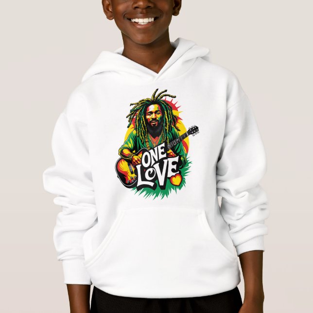 Sudadera con capucha One Love el Rey del Reggae (Devant)