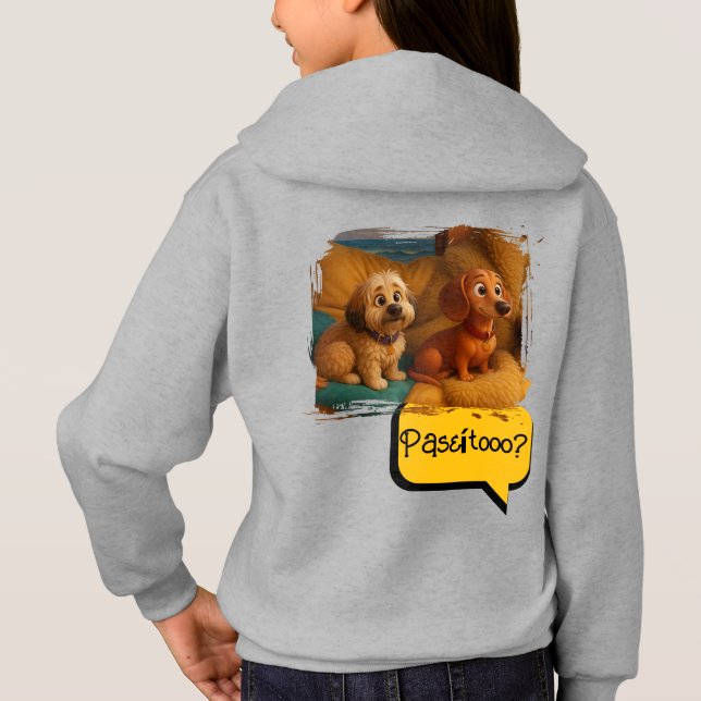 Sudadera con Capucha Perritas Hermanas Aventureras (Dos)