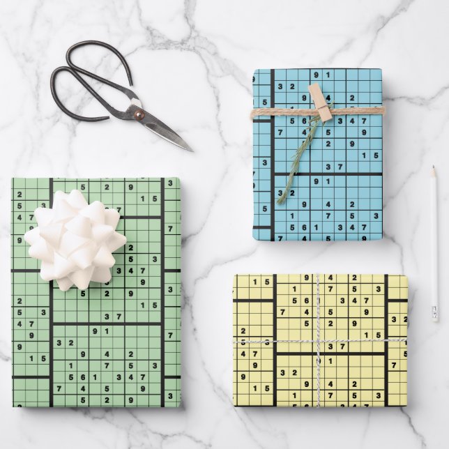 Sudoku Puzzle papier d'enveloppement de conception (Recto)