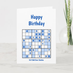 Sudoku Puzzles Carte d'anniversaire