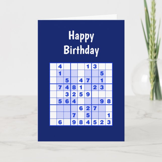 Sudoku Puzzles Carte d'anniversaire (Devant)