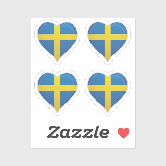 Suède amour drapeau orgueil autocollant coeur (Feuille)