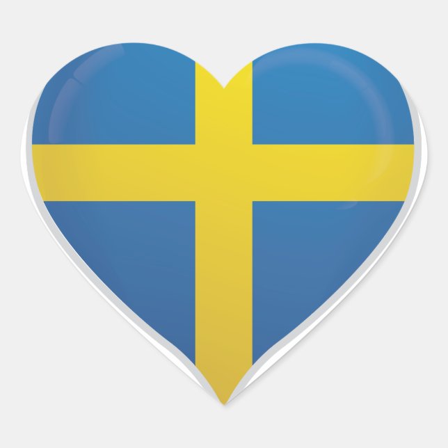 Suède amour drapeau orgueil autocollant coeur (Devant)