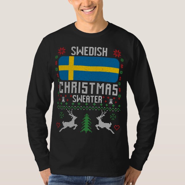 Suède Drapeau suédois Sweat de Noël (Devant)