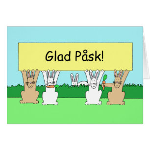 Suédois Pâques Glad Påsk Cartoon Bunnies