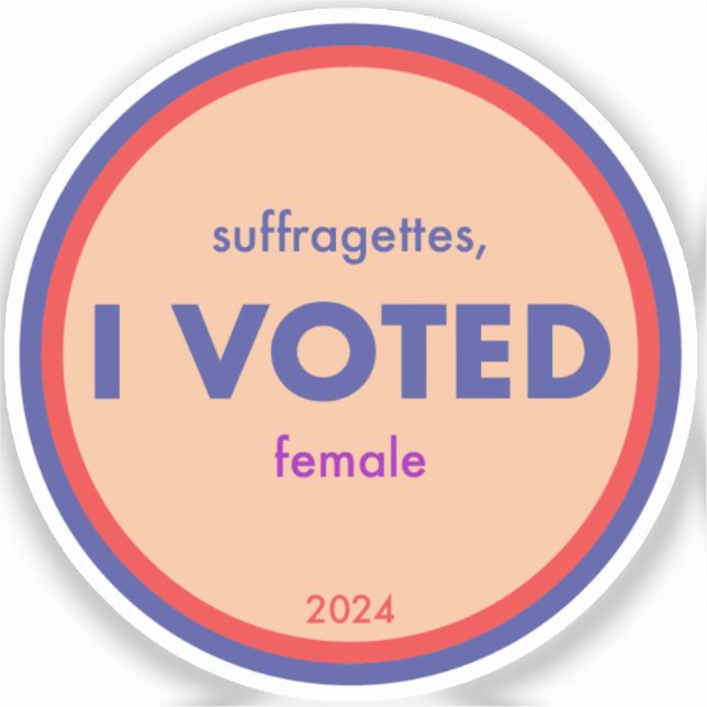 Suffragettes J'Ai Voté Sticker Simple (Recto)