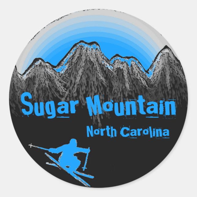 Sugar Mountain North Carolina Blue ski stickers (Devant)
