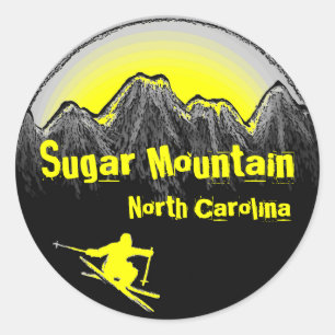 Sugar Mountain North Carolina jaune autocollants d