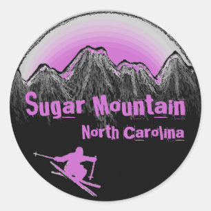 Sugar Mountain North Carolina violet stickers ski