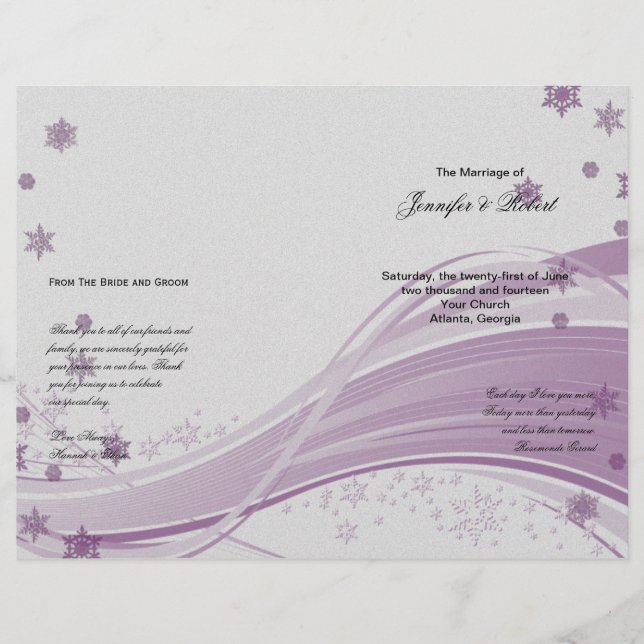 Sugar Plum Tree Snowflakes Purple Wedple Wedding P (Devant)