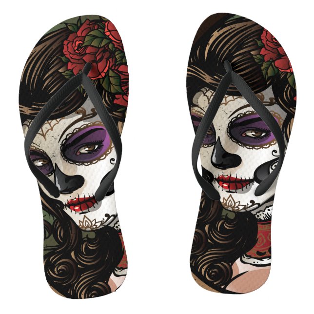Sugar Skull girl - paire de tongs (Semelle)