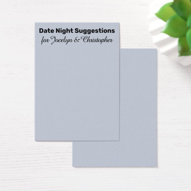 Suggestions de la nuit Date simple Carte bleue Dus (Bureau)