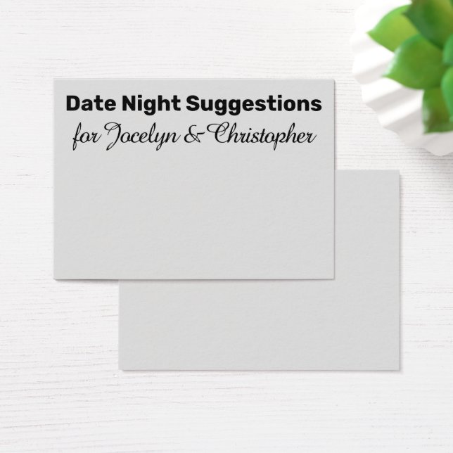 Suggestions de la nuit de date simple Carte gris c (Bureau)