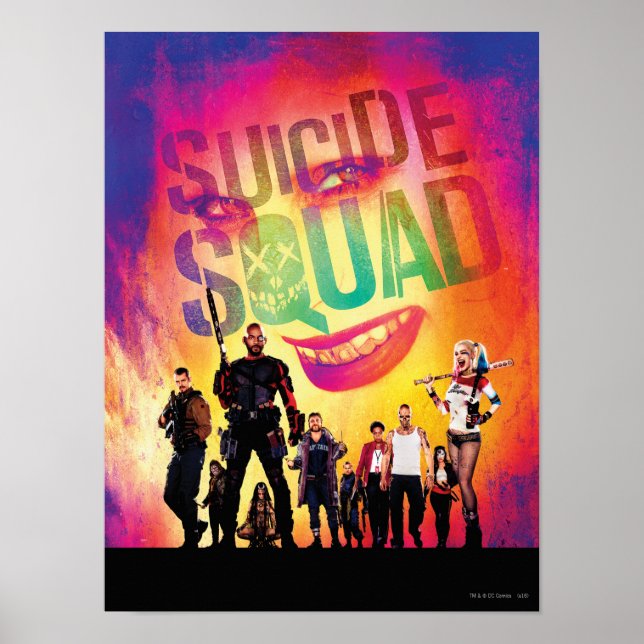 Suicide Squad | Orange Joker & Squad Movie Poster (Devant)
