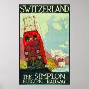 Suisse Affiche de voyage, Electric Railway