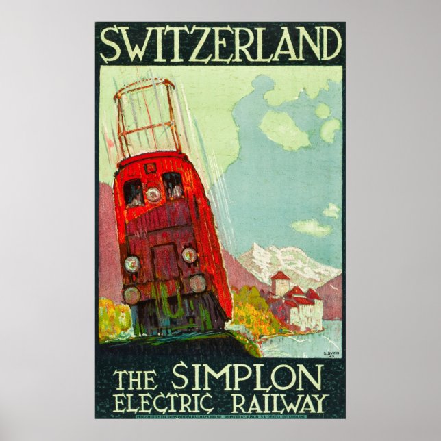 Suisse Affiche de voyage, Electric Railway (Devant)