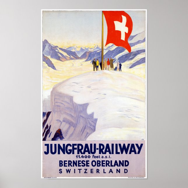 Suisse Jungfrau Poster vintage ferroviaire (Devant)