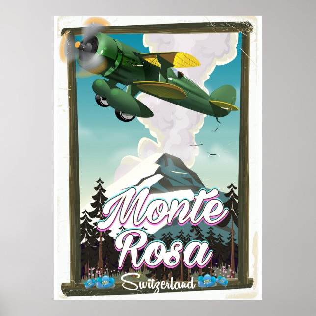 Suisse Monta Rosa Affiche de voyage (Devant)