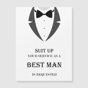 Suit Be My Best Man Magnetic Card