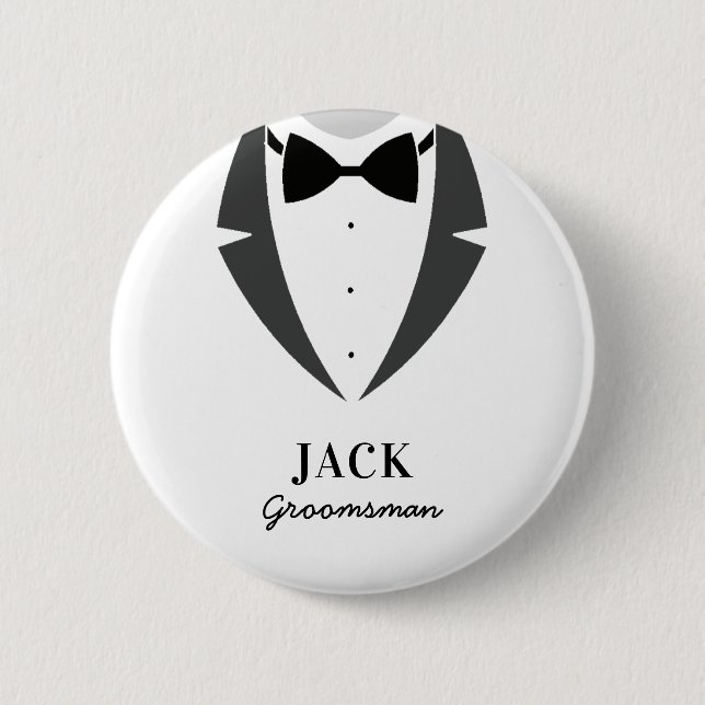Suit up groomsman best man 6 cm round badge (Devant)