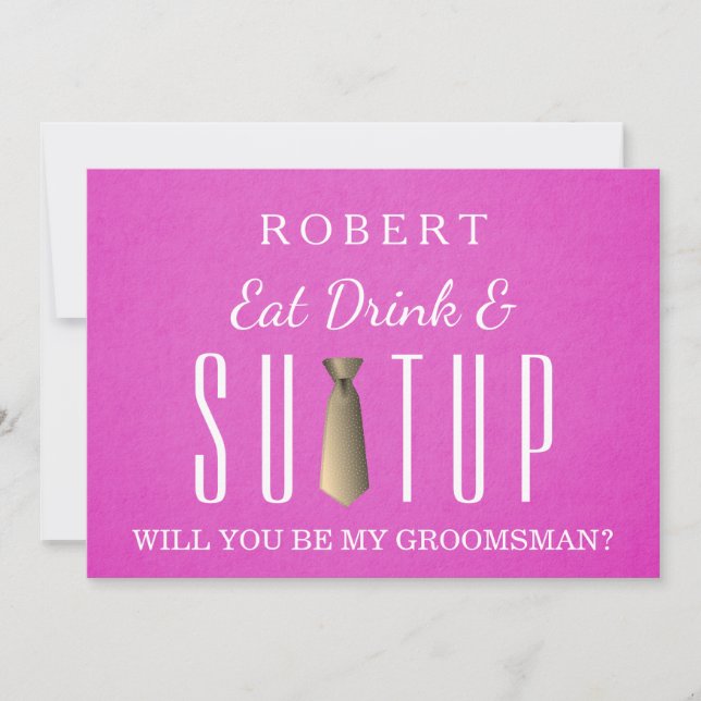 Suit-up Serez-vous mon groomsman Invitation (Devant)