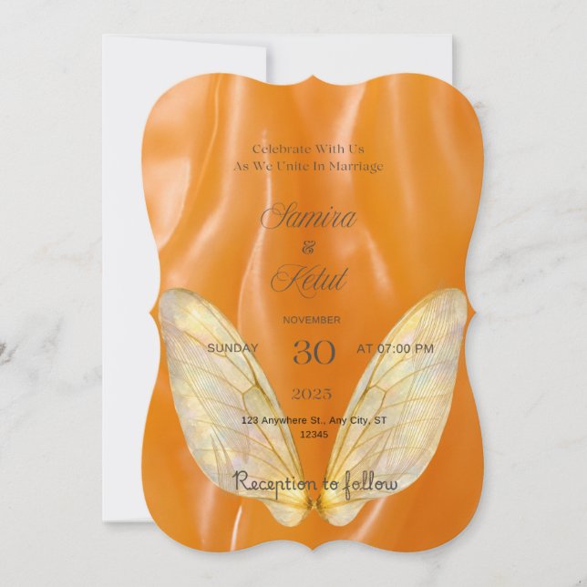 Suite de faire-part de mariage à l'arche caramel m (Devant)